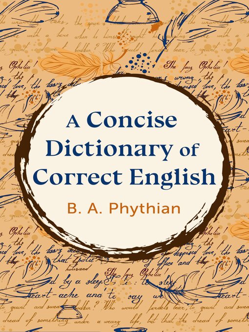 Cover image for A Concise Dictionary of Correct English